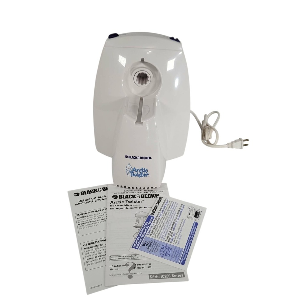 BASE REPLACEMENT Black‎ & Decker Arctic Twister Ice Cream Mixer IC200 w Manuals
